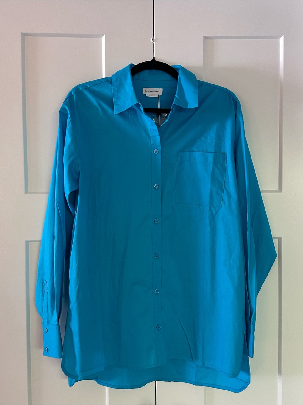Lovers + Friends Bright Teal Button-Up Shirt